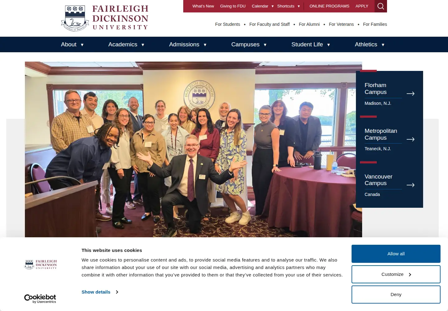 Screenshot of fdu.edu