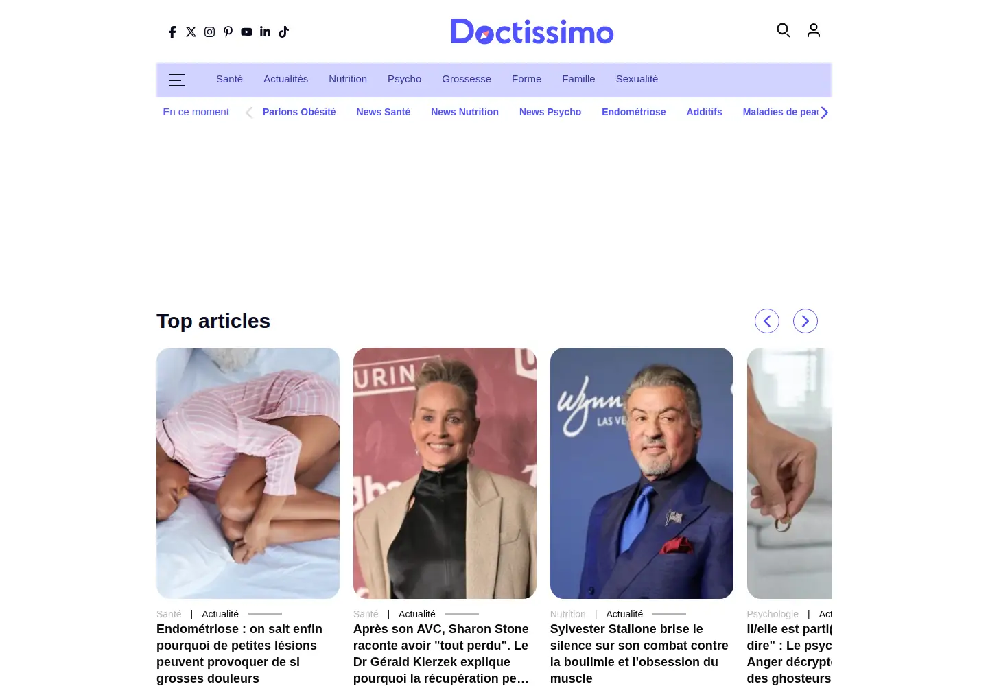 Screenshot of doctissimo.fr
