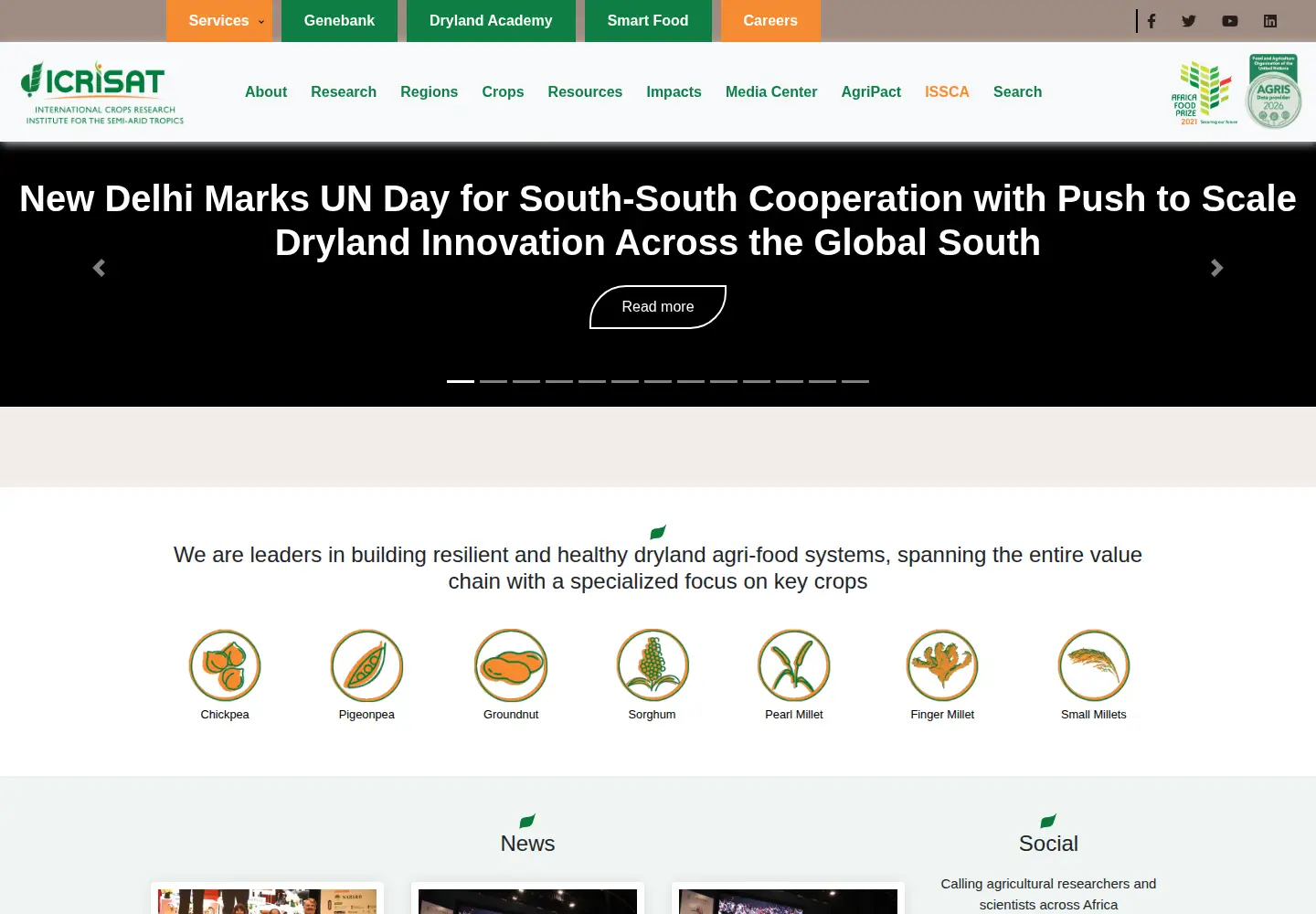 Screenshot of icrisat.org