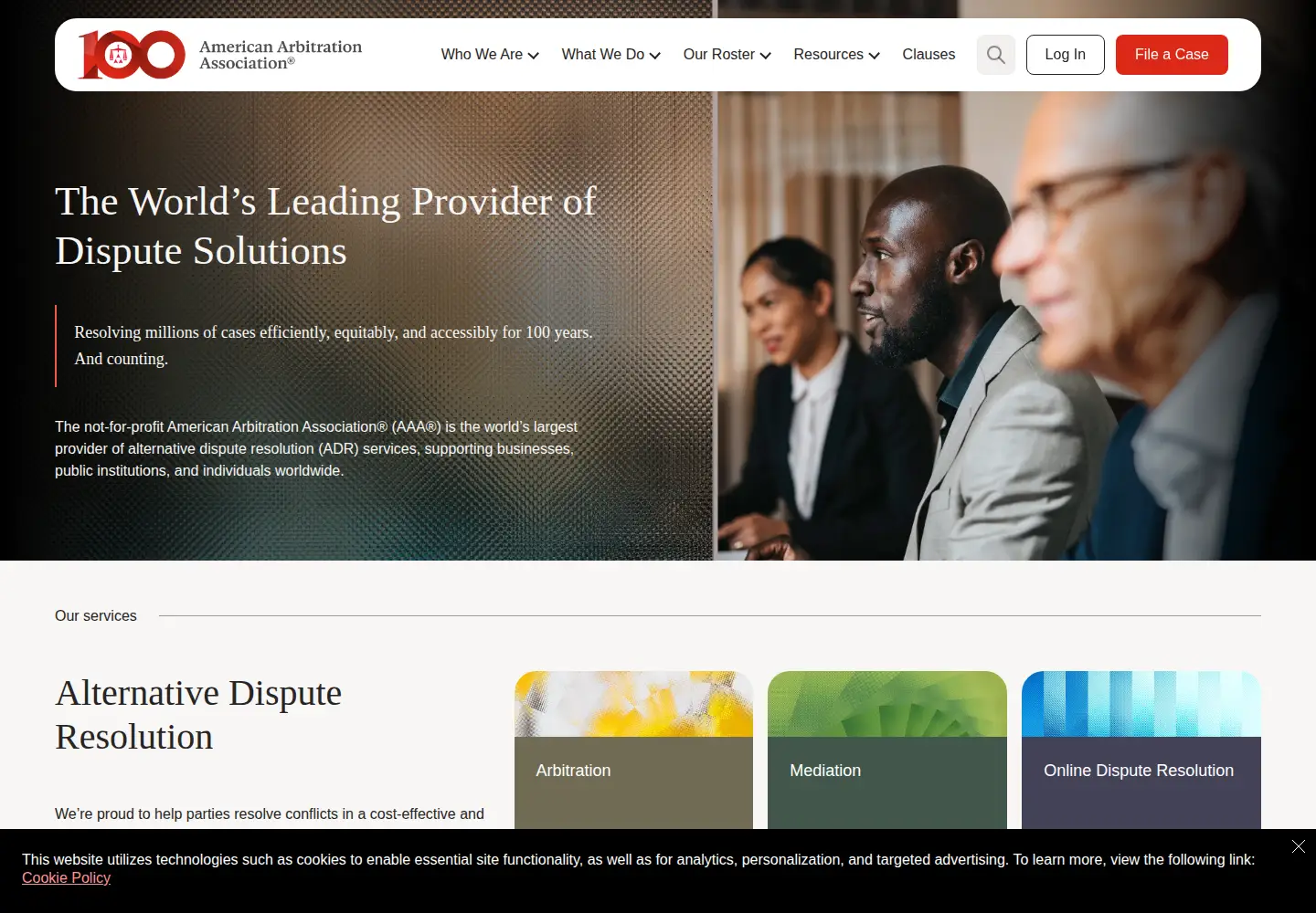 Screenshot of adr.org