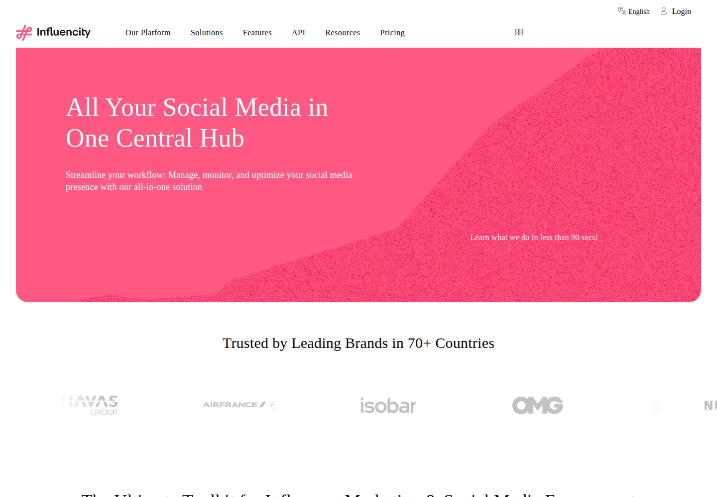 Screenshot of influencity.com