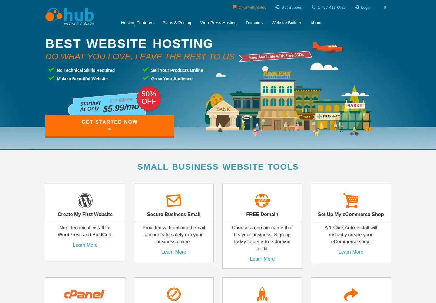 Screenshot of webhostinghub.com