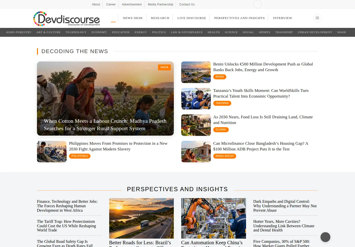 Screenshot of devdiscourse.com