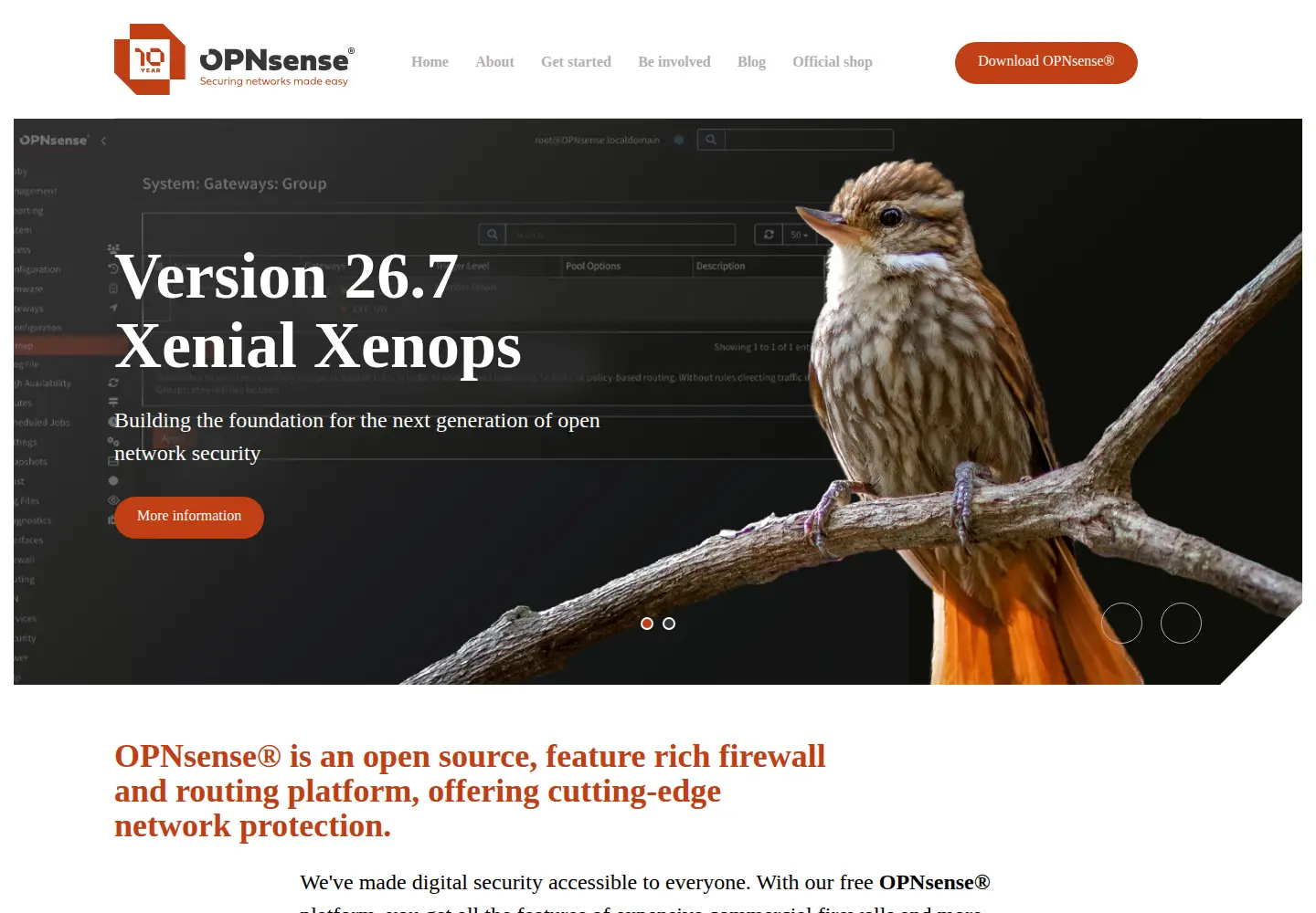 Captured homepage of opnsense.org in the current scan