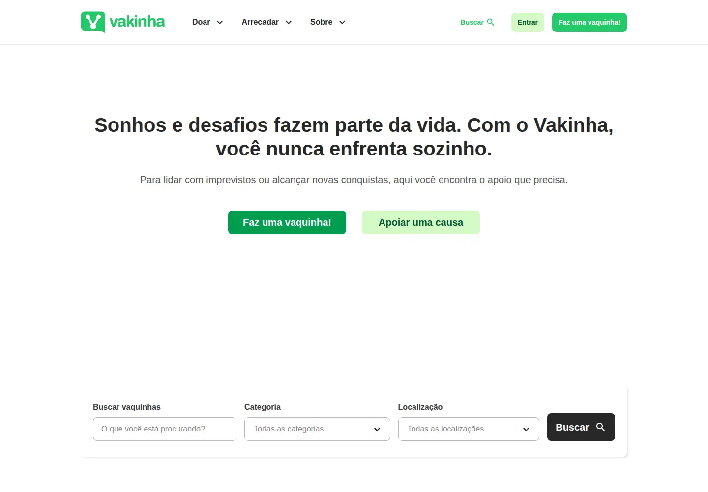 Screenshot of vakinha.com.br
