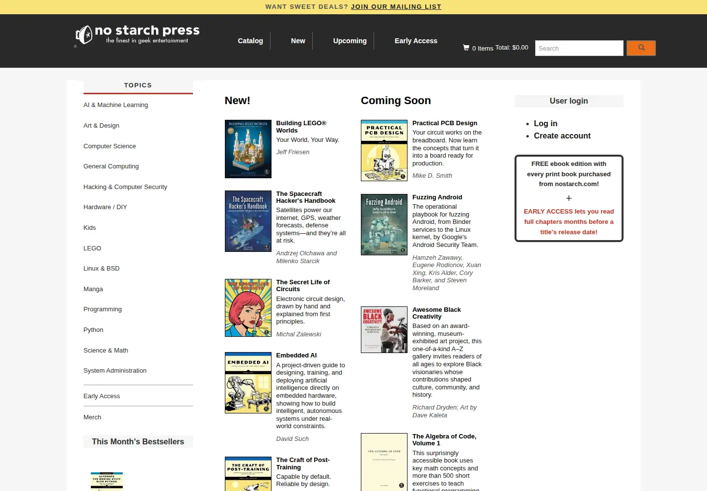 Screenshot of nostarch.com