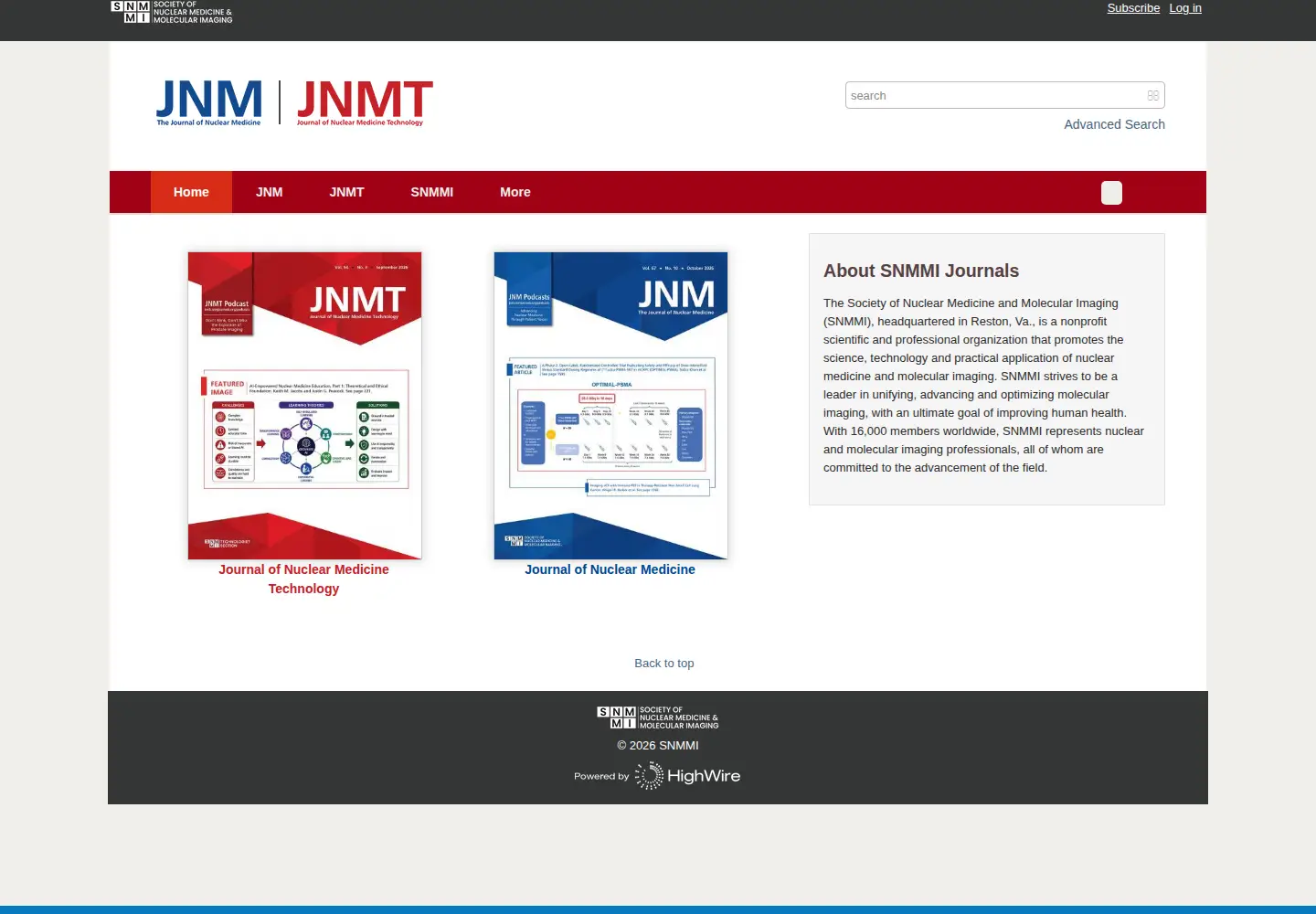 Screenshot of snmjournals.org