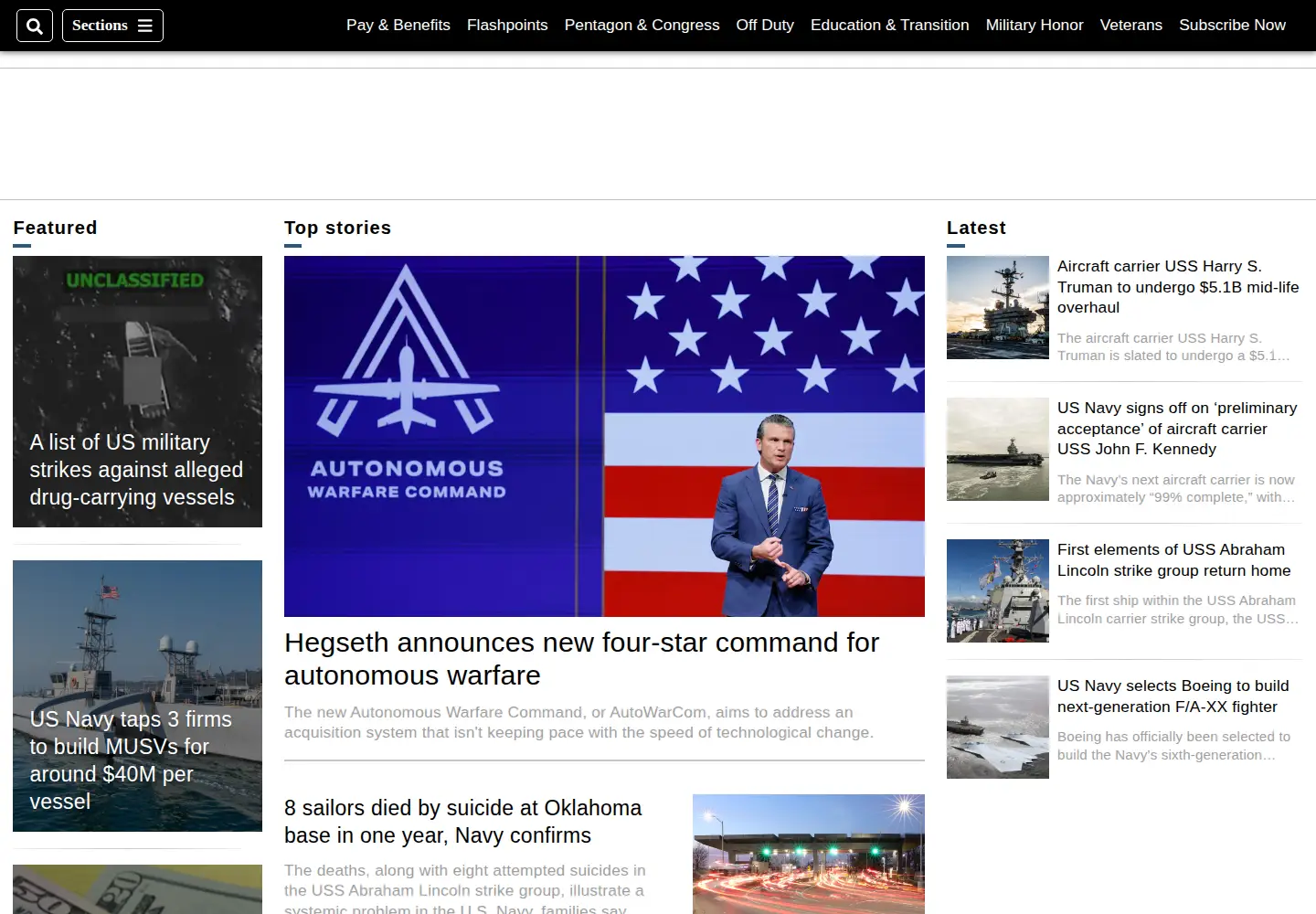 Screenshot of navytimes.com