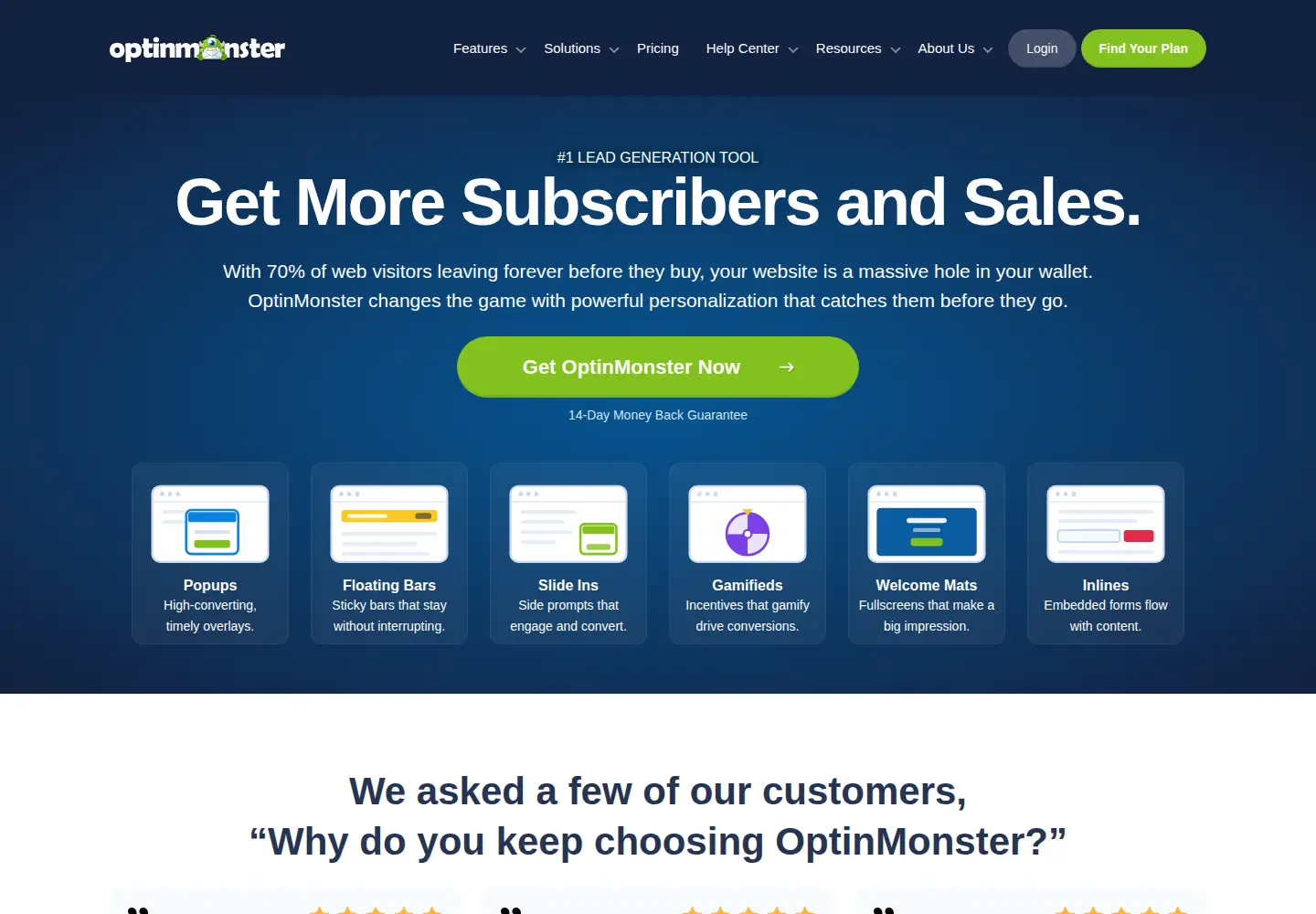 Screenshot of optinmonster.com