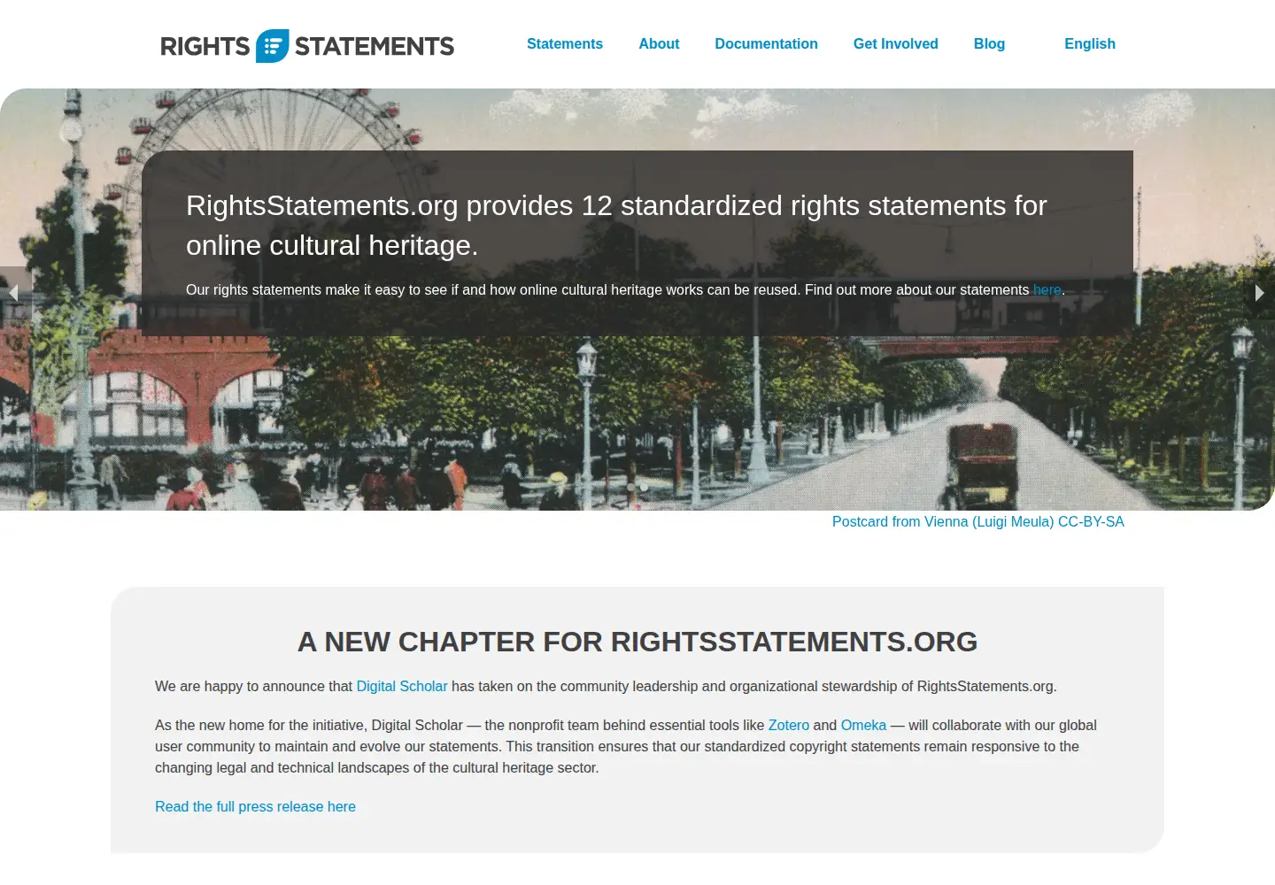 Screenshot of rightsstatements.org