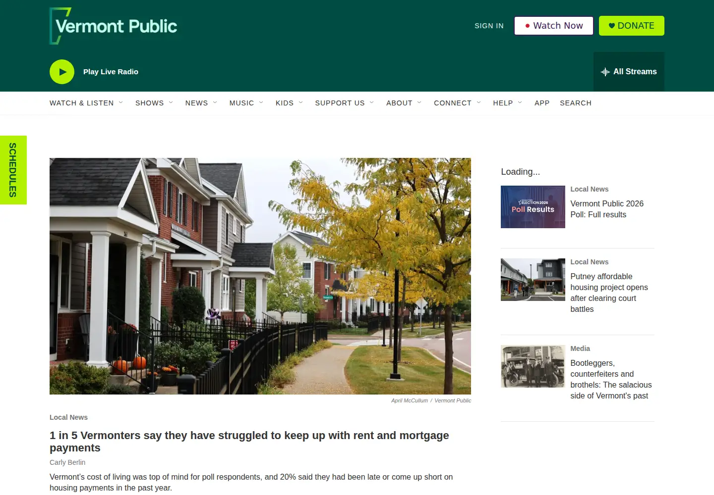 Screenshot of vermontpublic.org