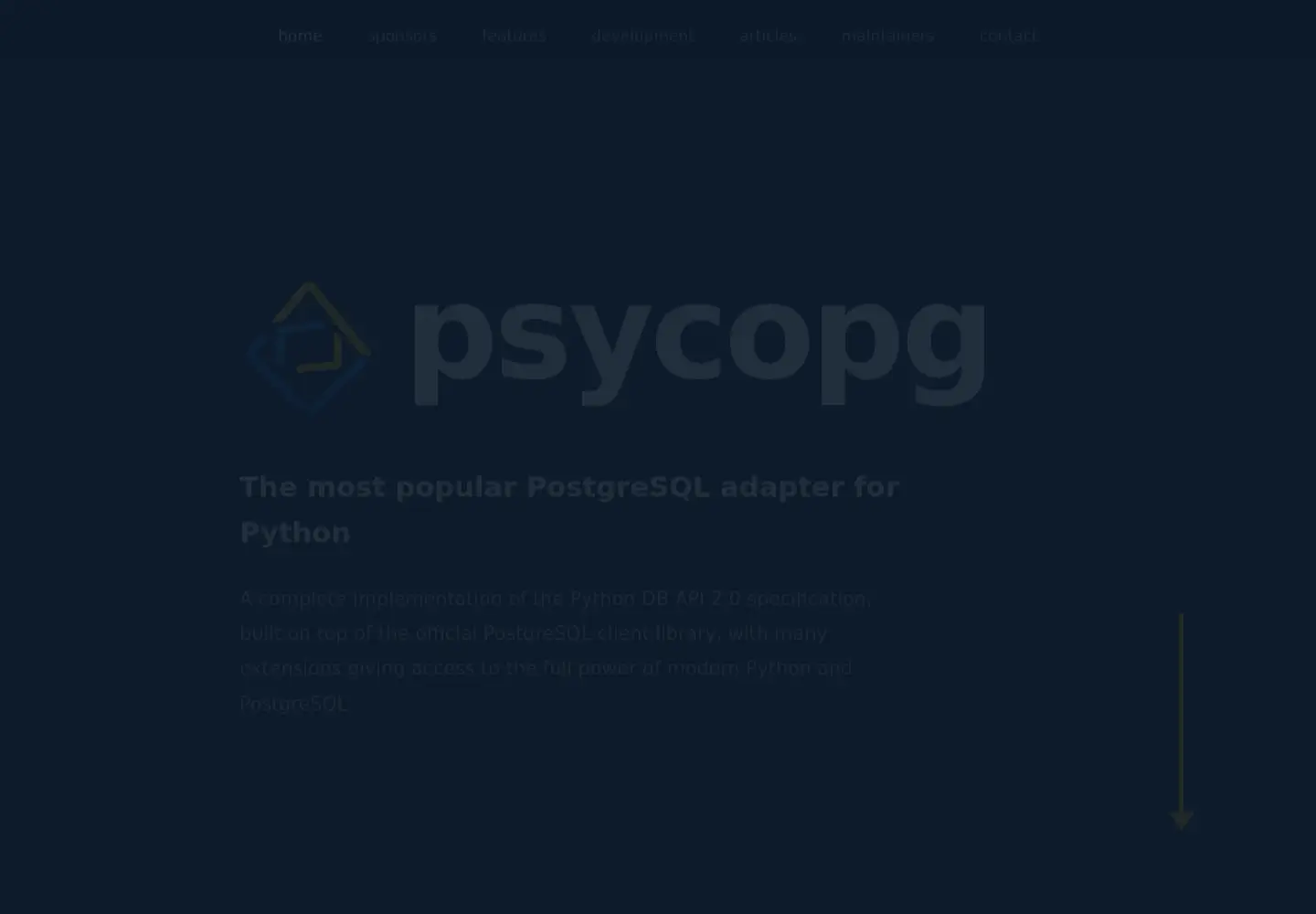 Screenshot of psycopg.org