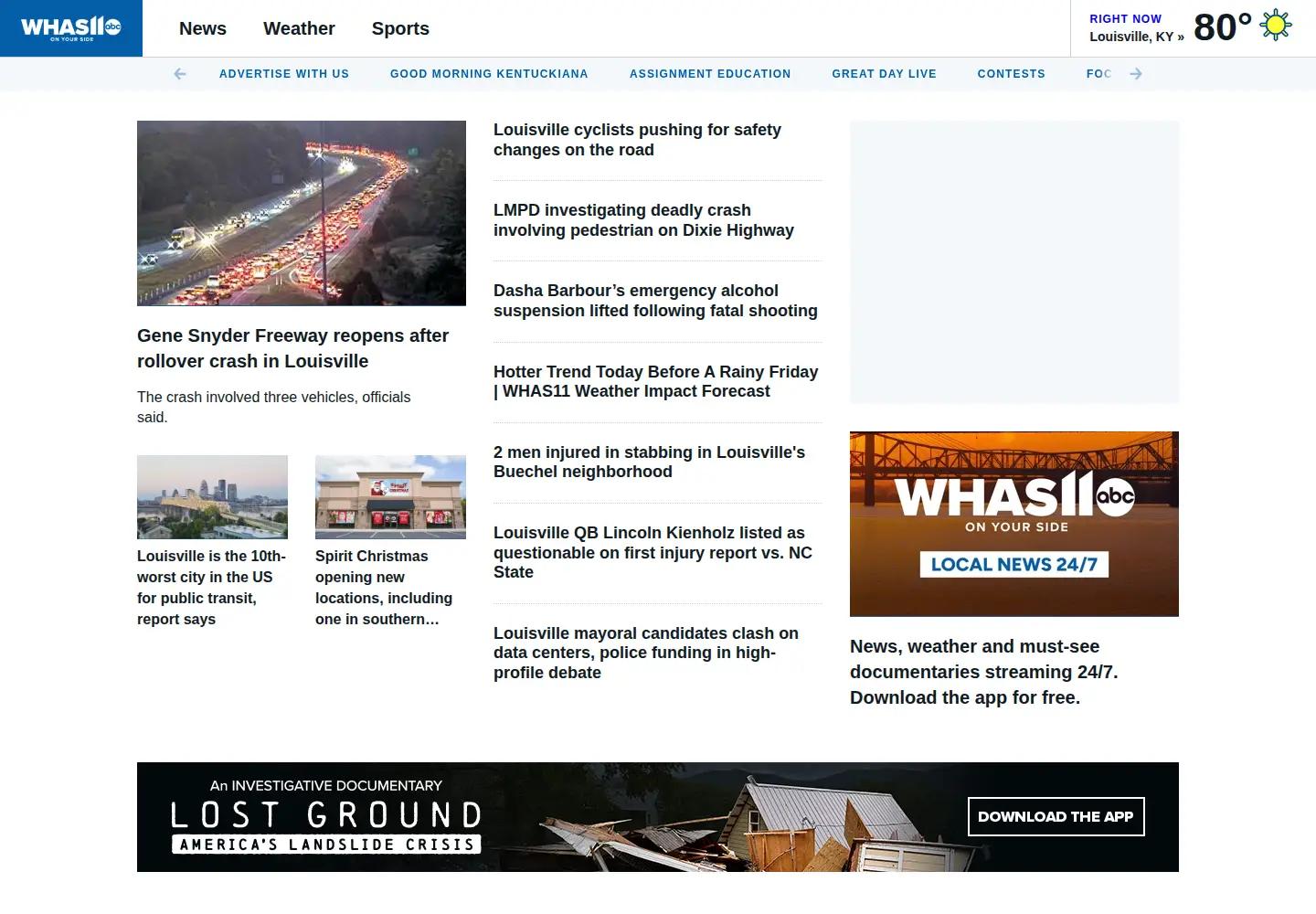 Screenshot of whas11.com
