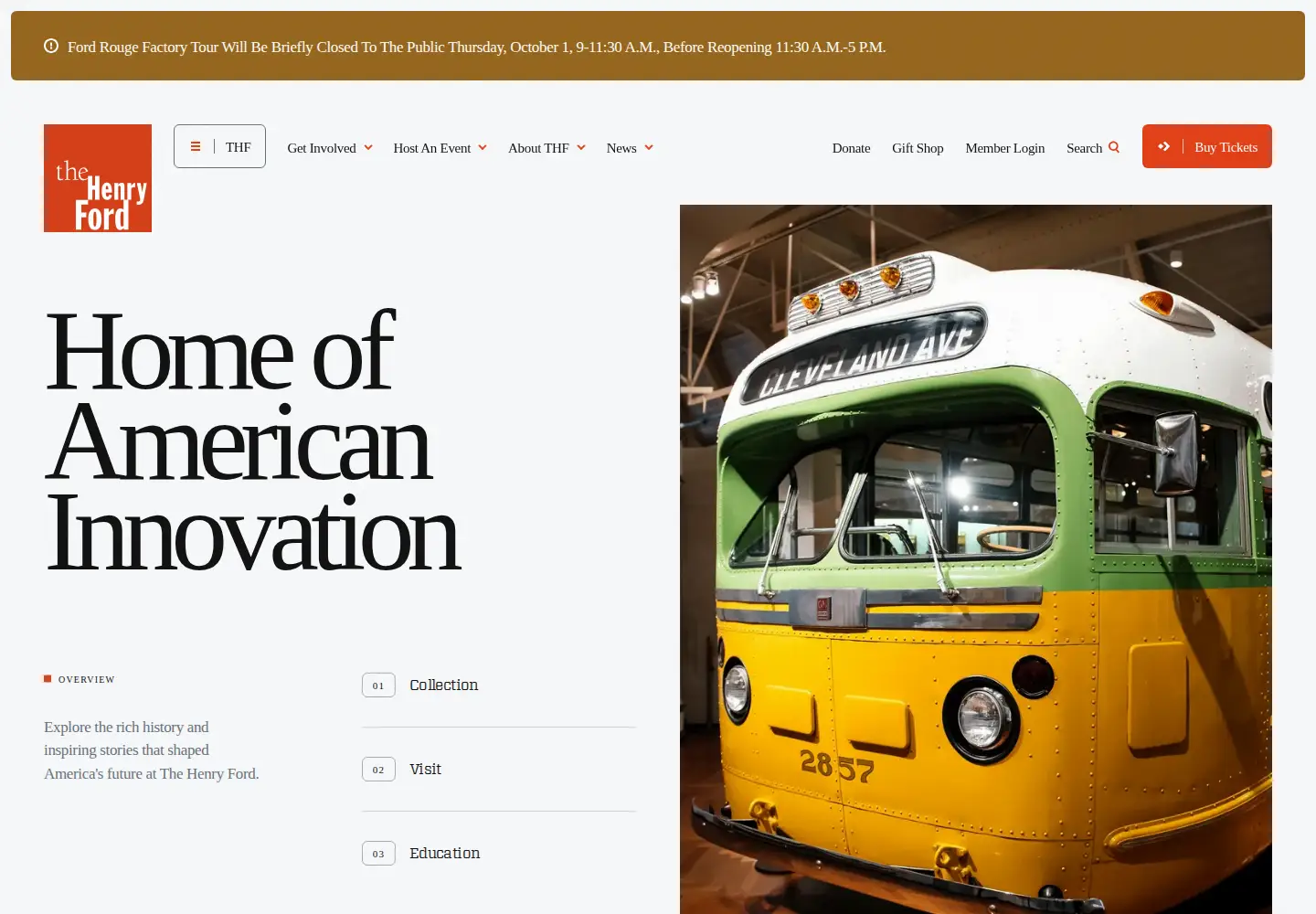 Screenshot of thehenryford.org