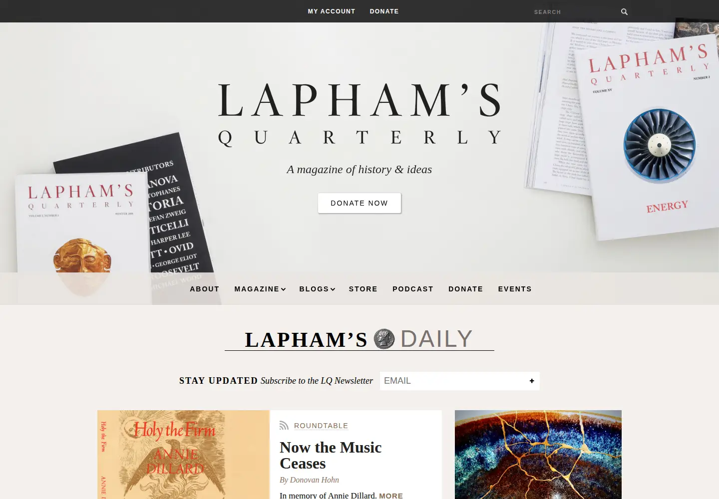 Screenshot of laphamsquarterly.org