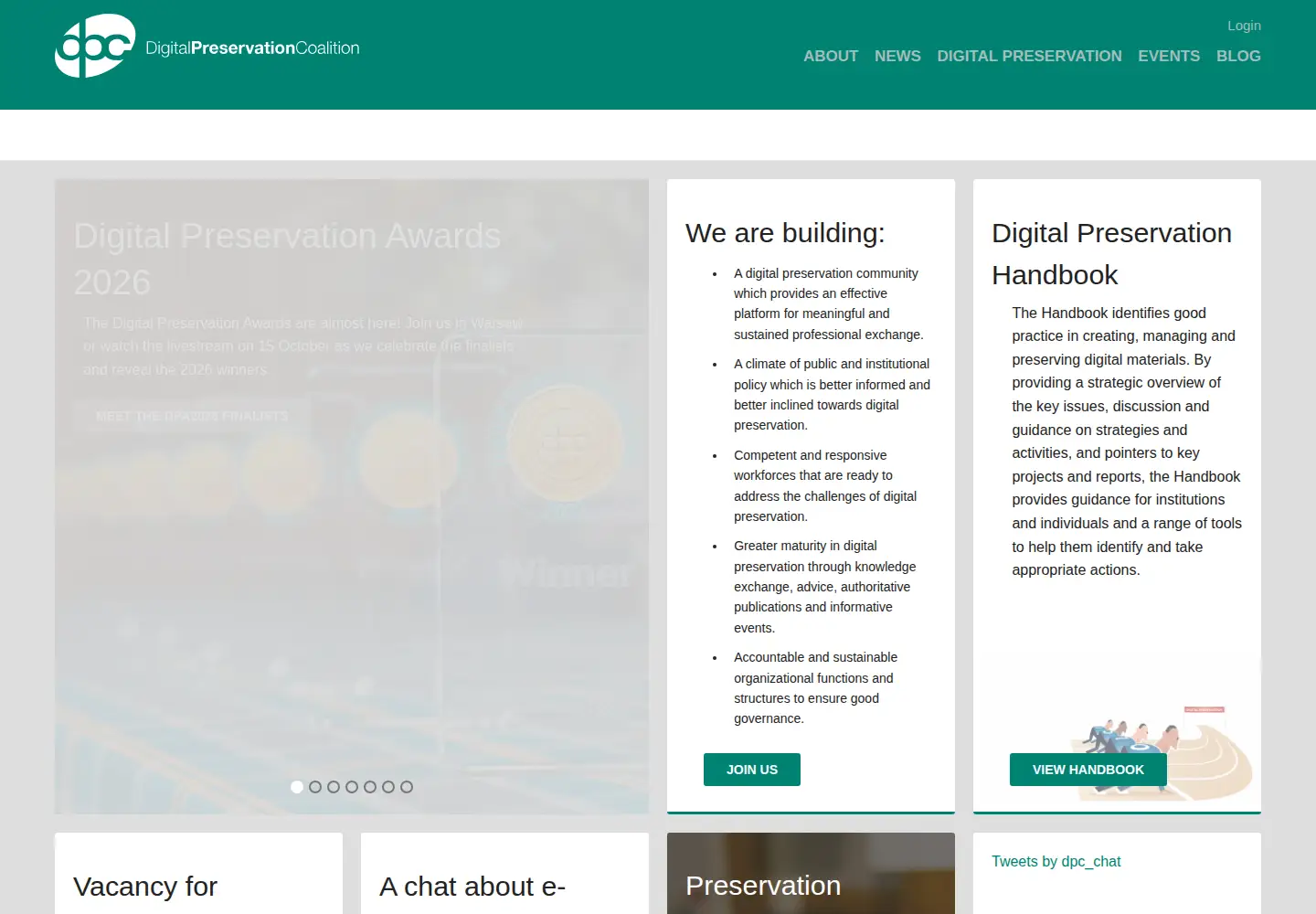Screenshot of dpconline.org