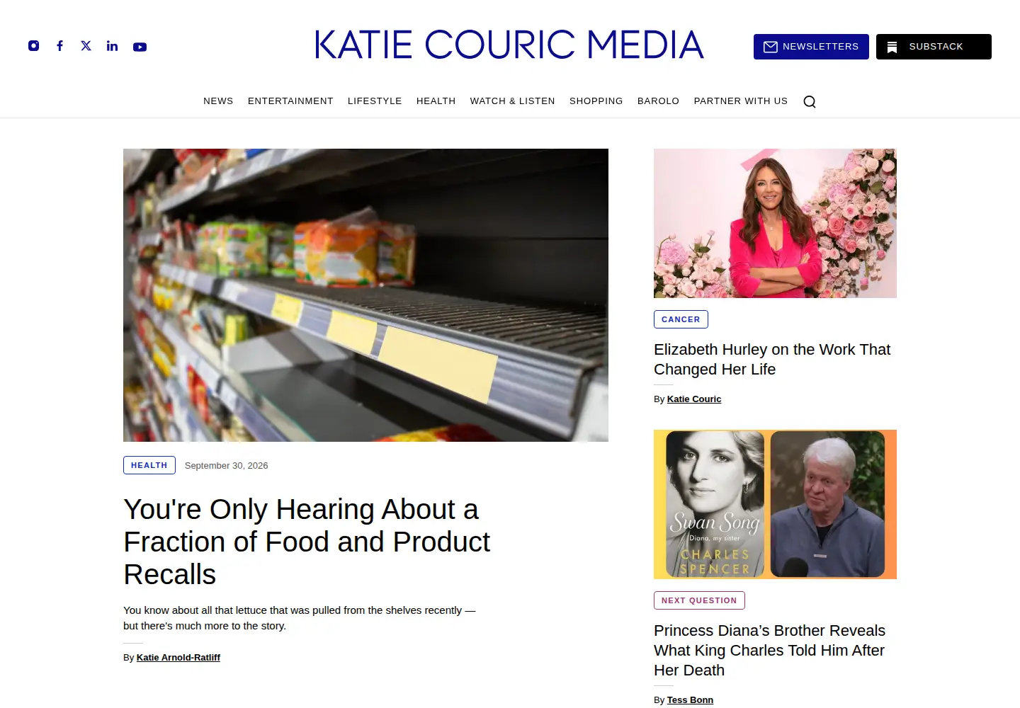 Screenshot of katiecouric.com