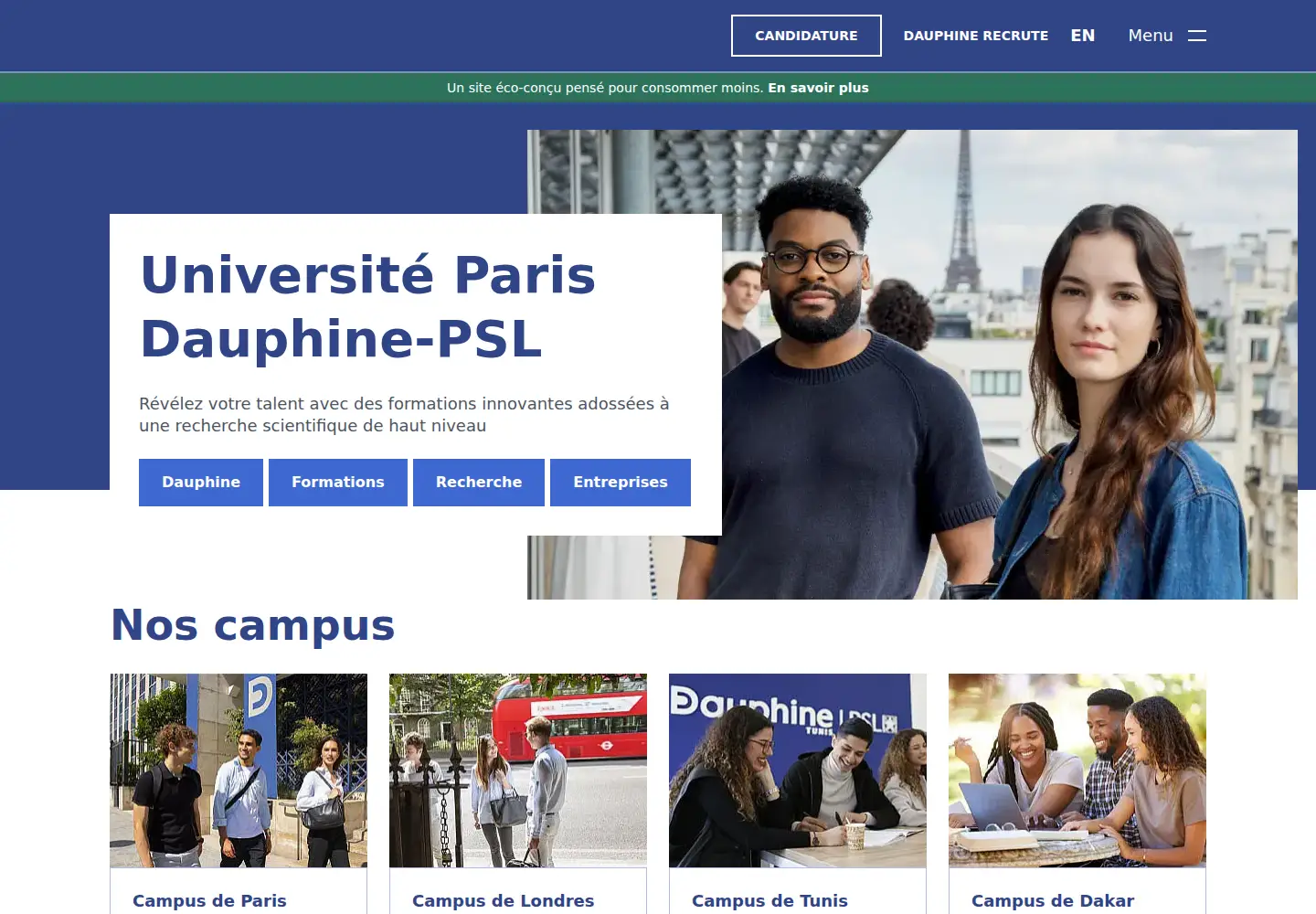 Screenshot of dauphine.fr