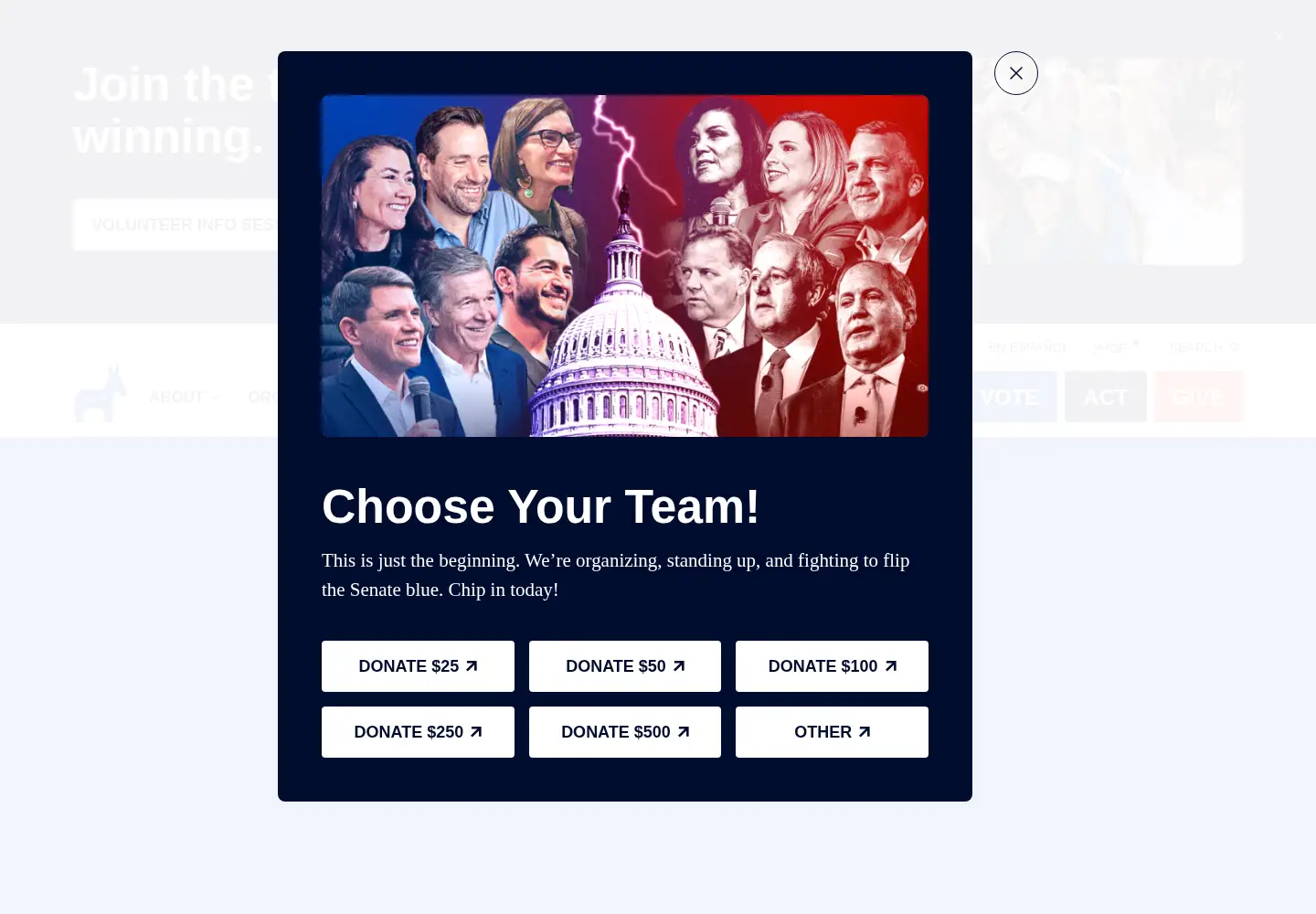 Screenshot of democrats.org