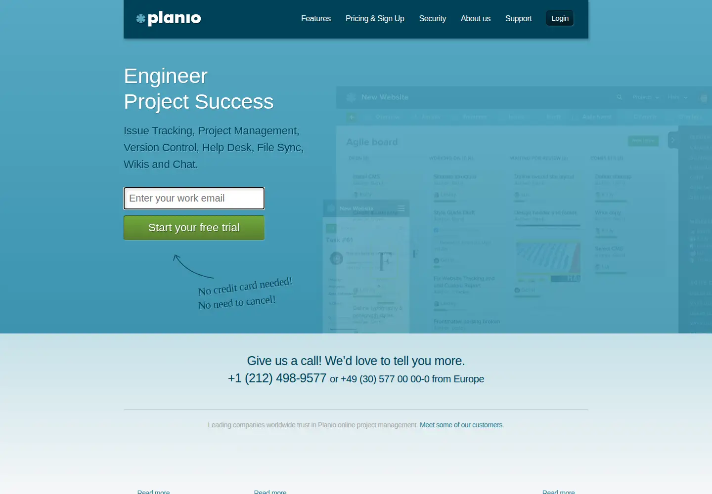 Screenshot of plan.io