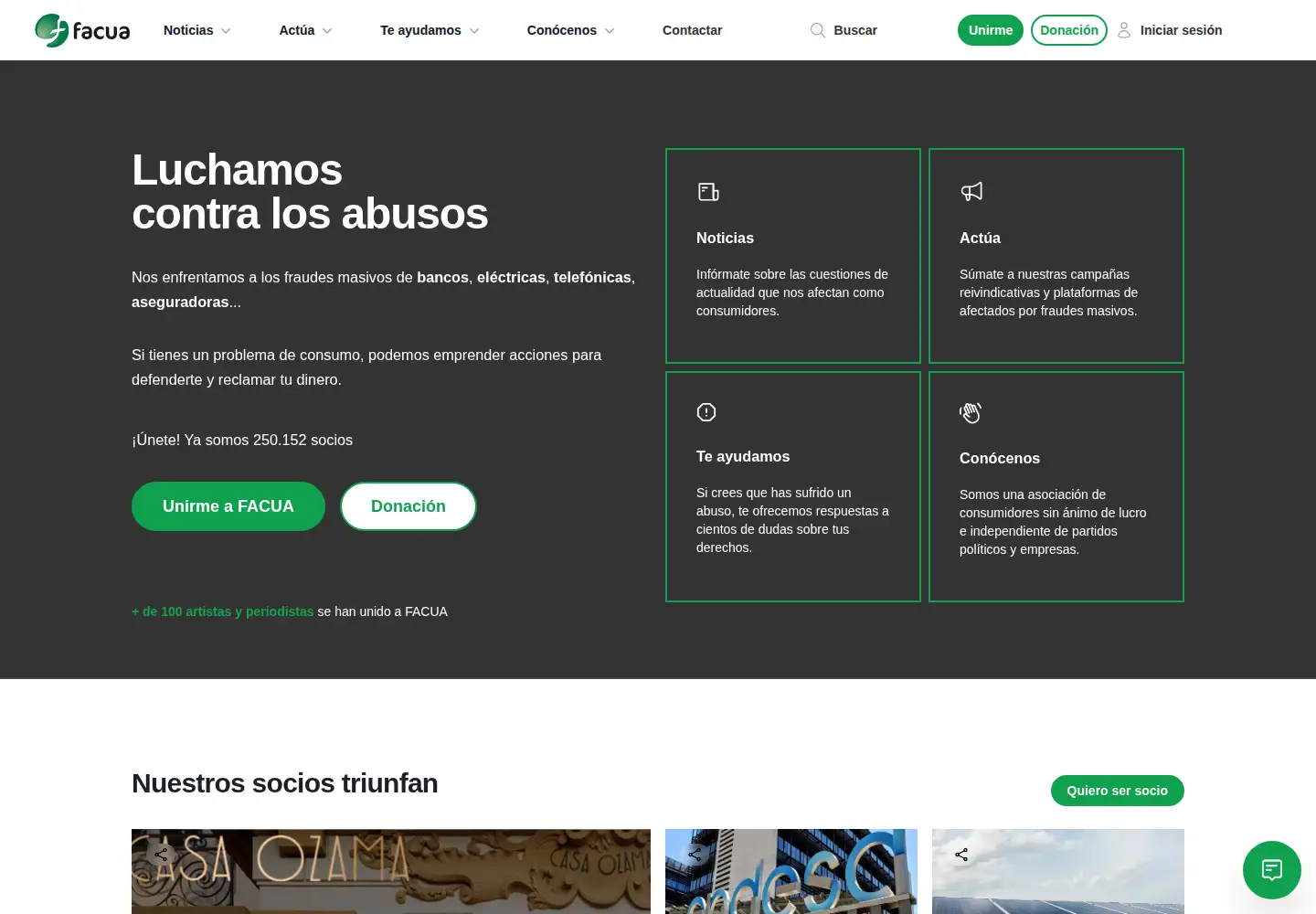 Screenshot of facua.org