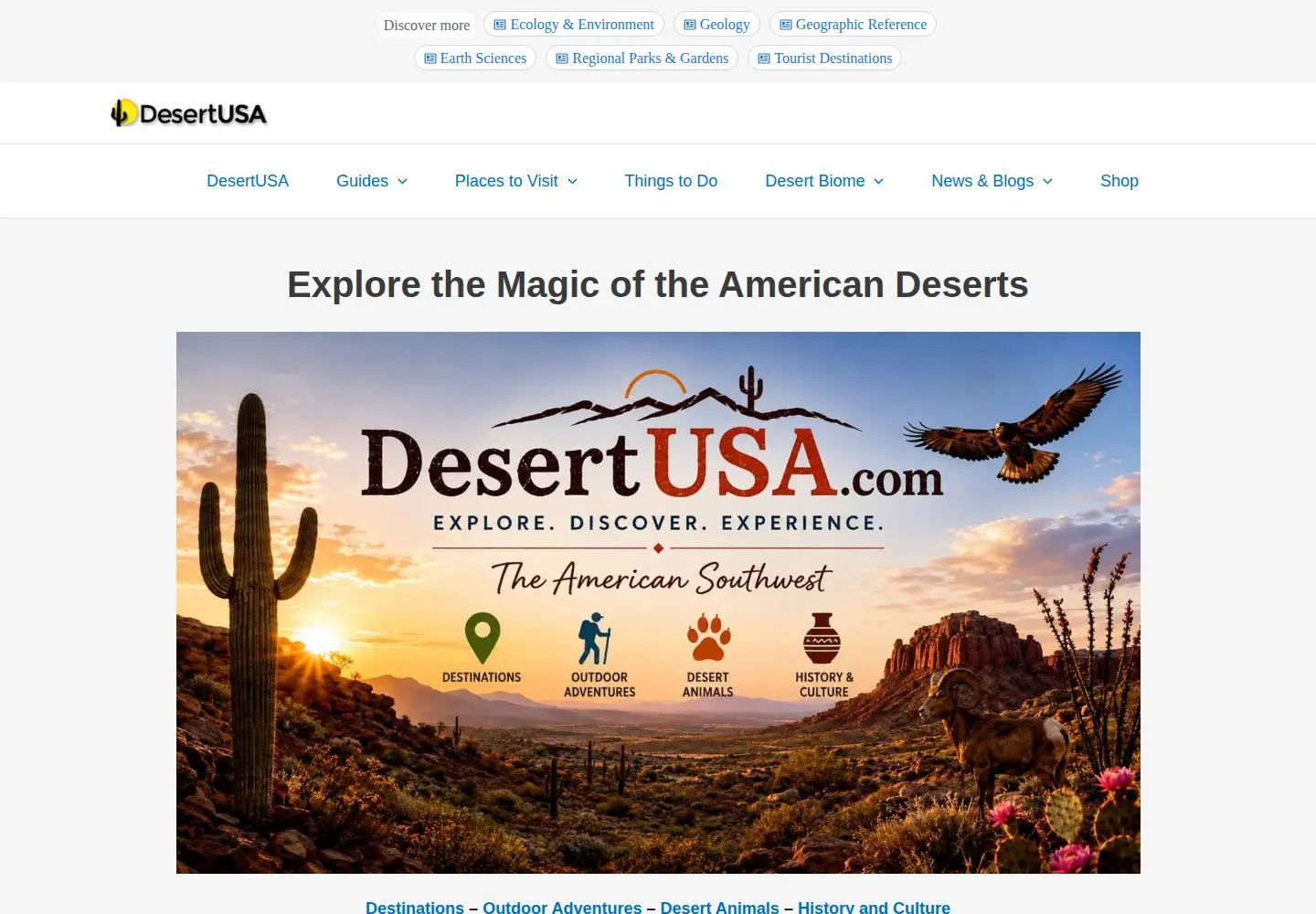 Screenshot of desertusa.com