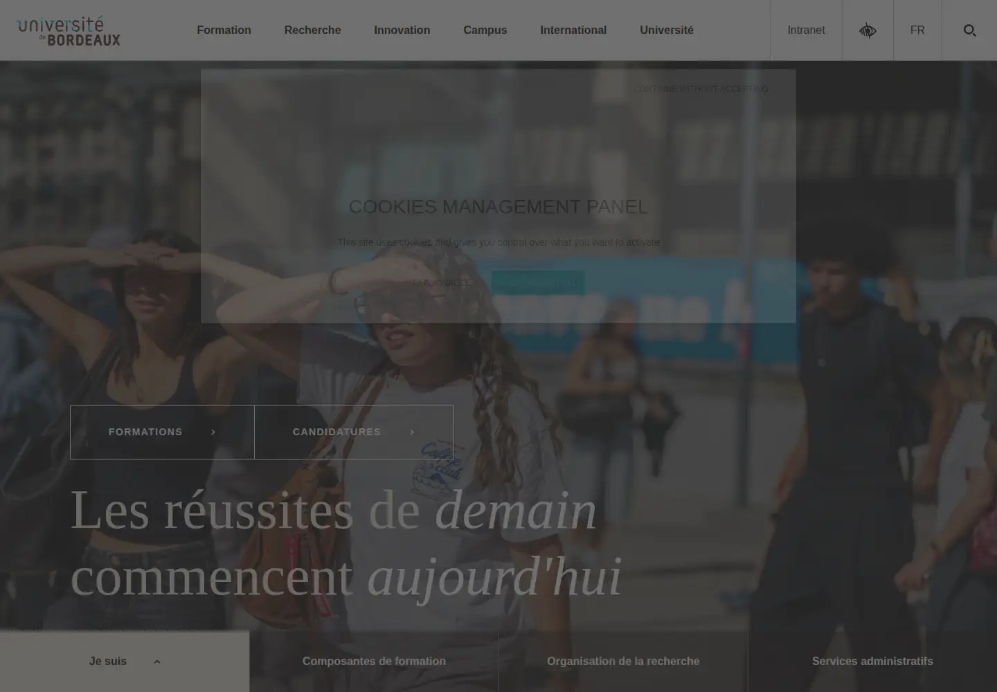 Screenshot of u-bordeaux.fr