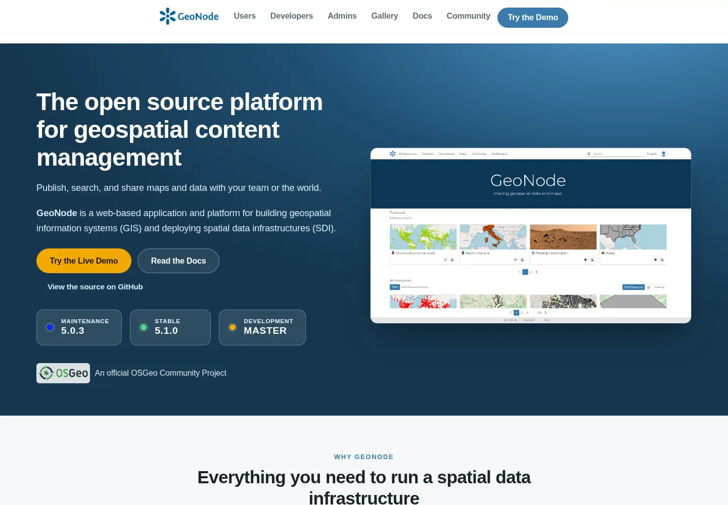 Screenshot of geonode.org