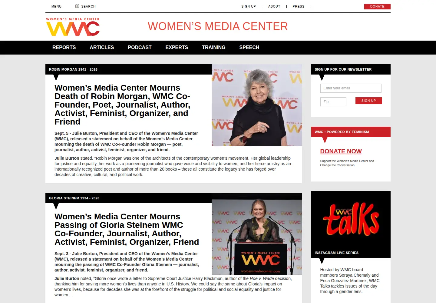 Screenshot of womensmediacenter.com