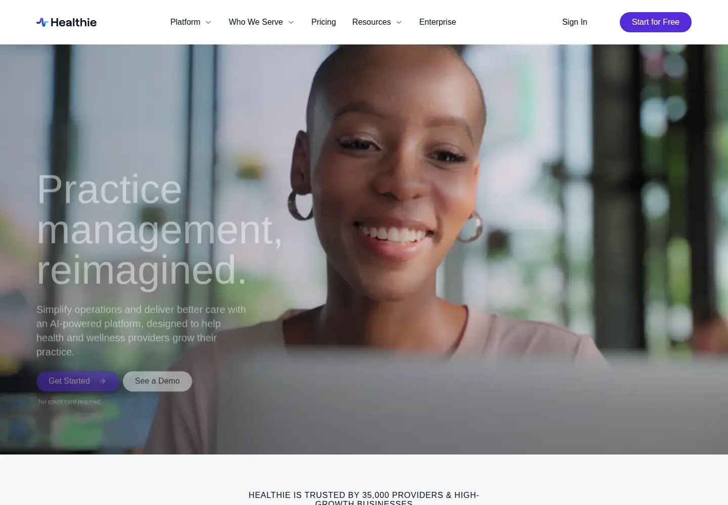 Screenshot of gethealthie.com