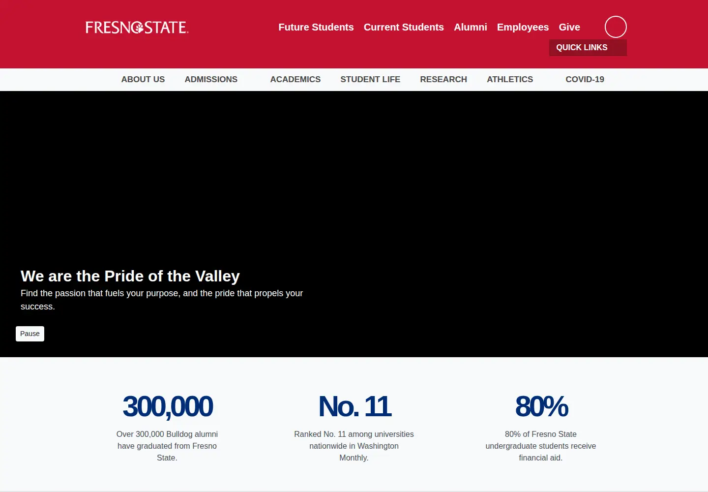 Screenshot of csufresno.edu