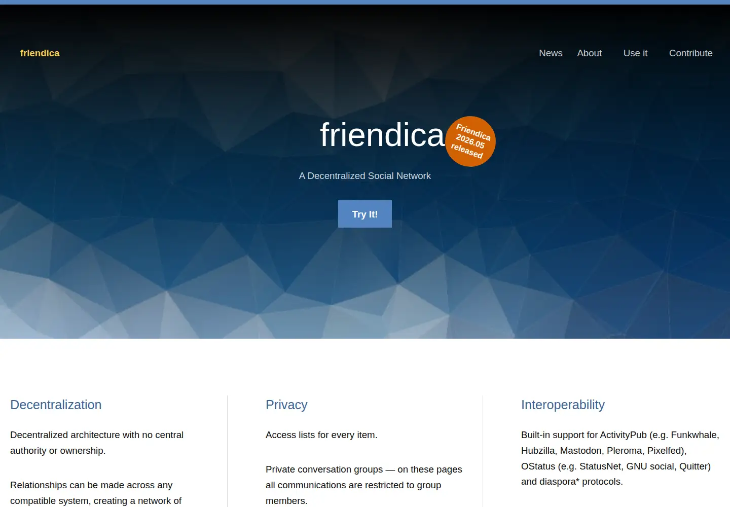 Screenshot of friendi.ca