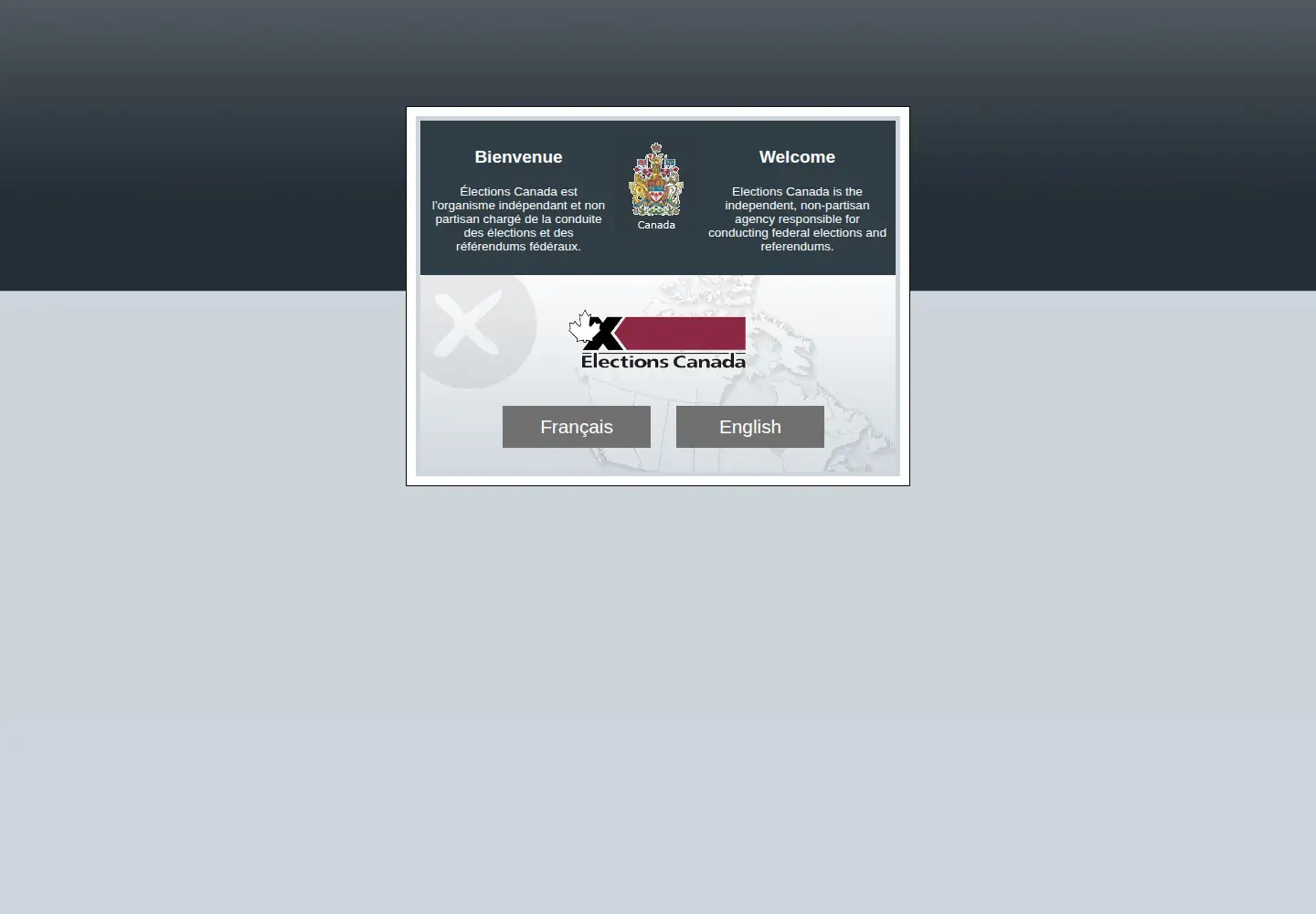 Screenshot of elections.ca