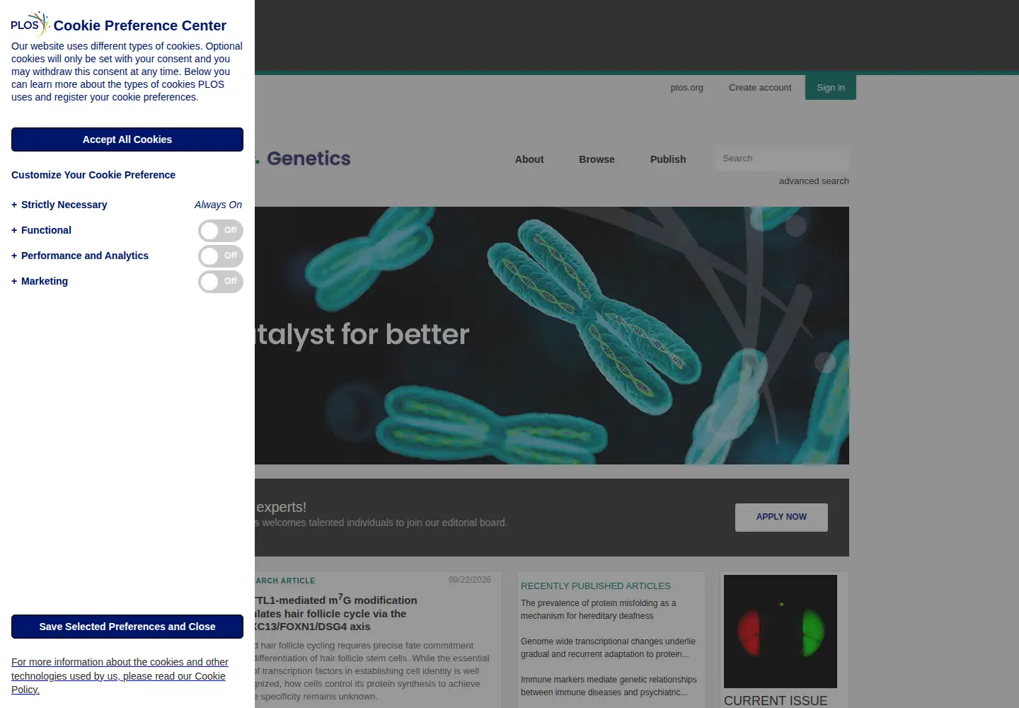 Screenshot of plosgenetics.org
