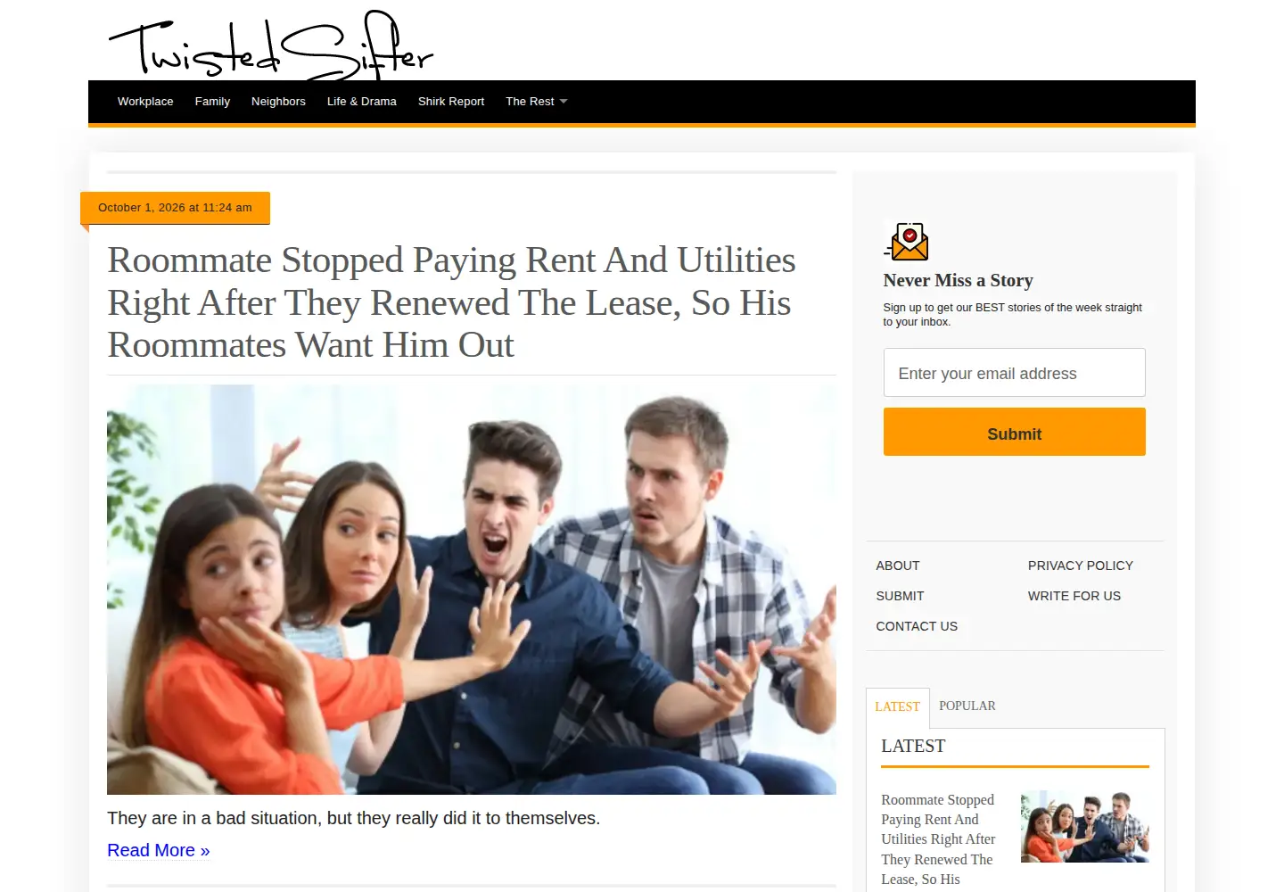 Screenshot of twistedsifter.com