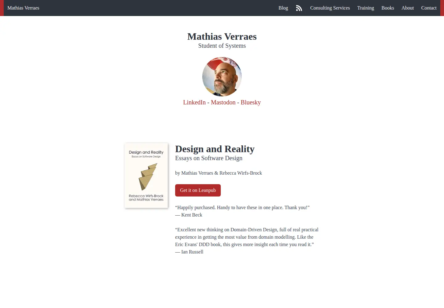 Screenshot of verraes.net