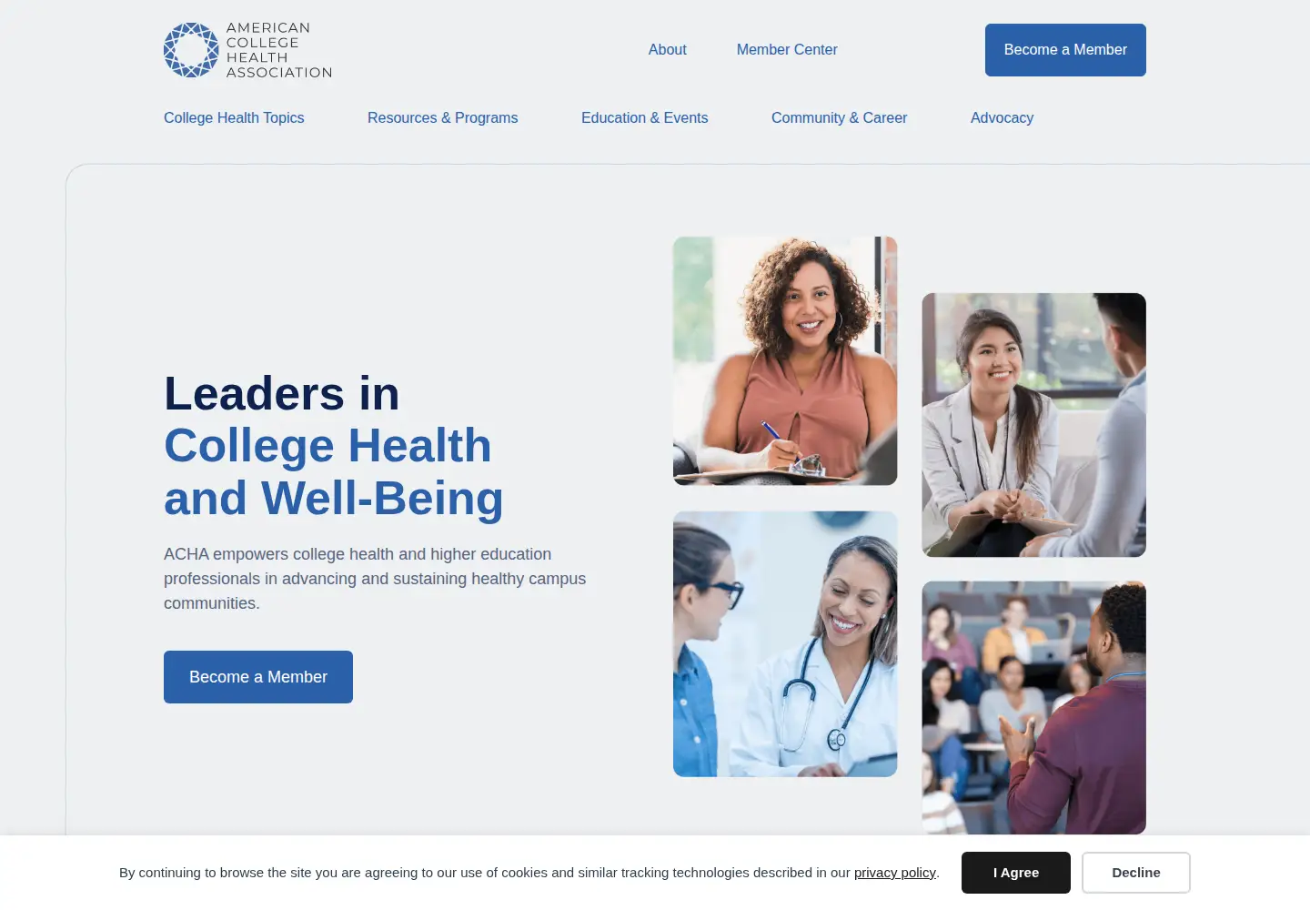 Screenshot of acha.org