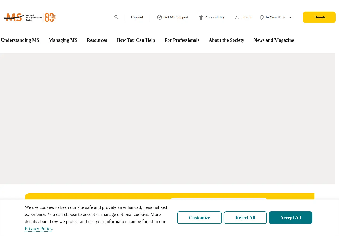 Screenshot of nationalmssociety.org