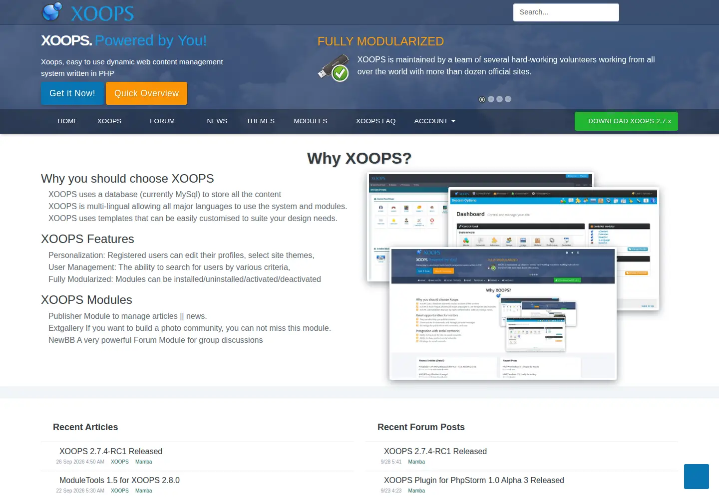 Screenshot of xoops.org