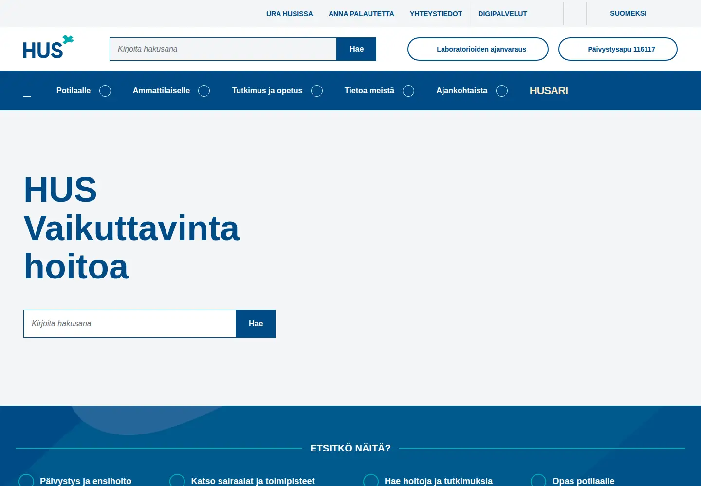 Screenshot of hus.fi