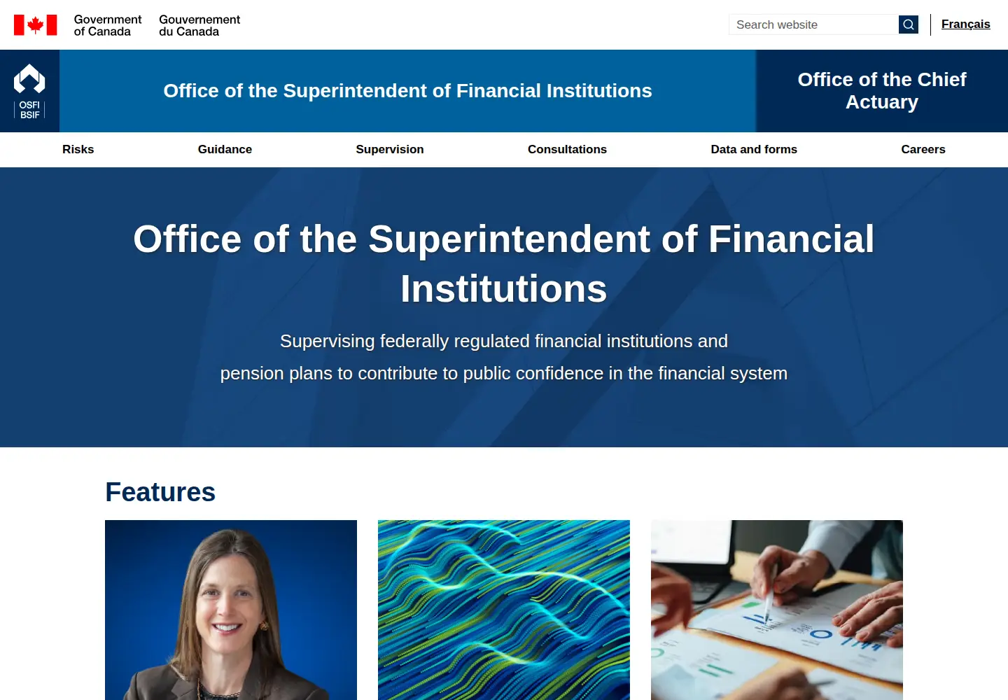 Screenshot of osfi-bsif.gc.ca