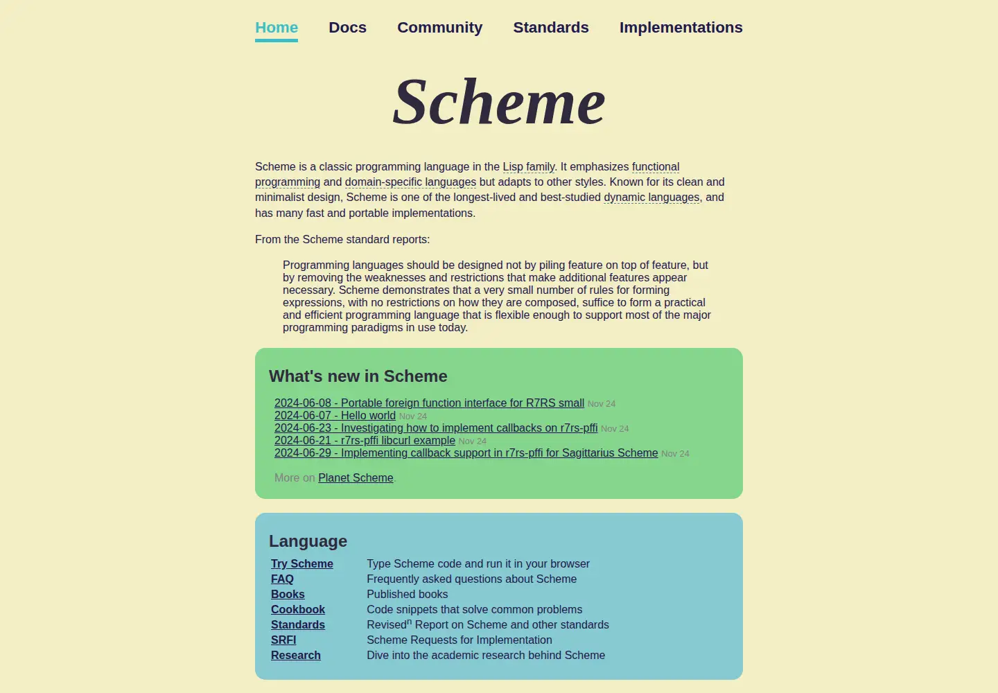Screenshot of scheme.org