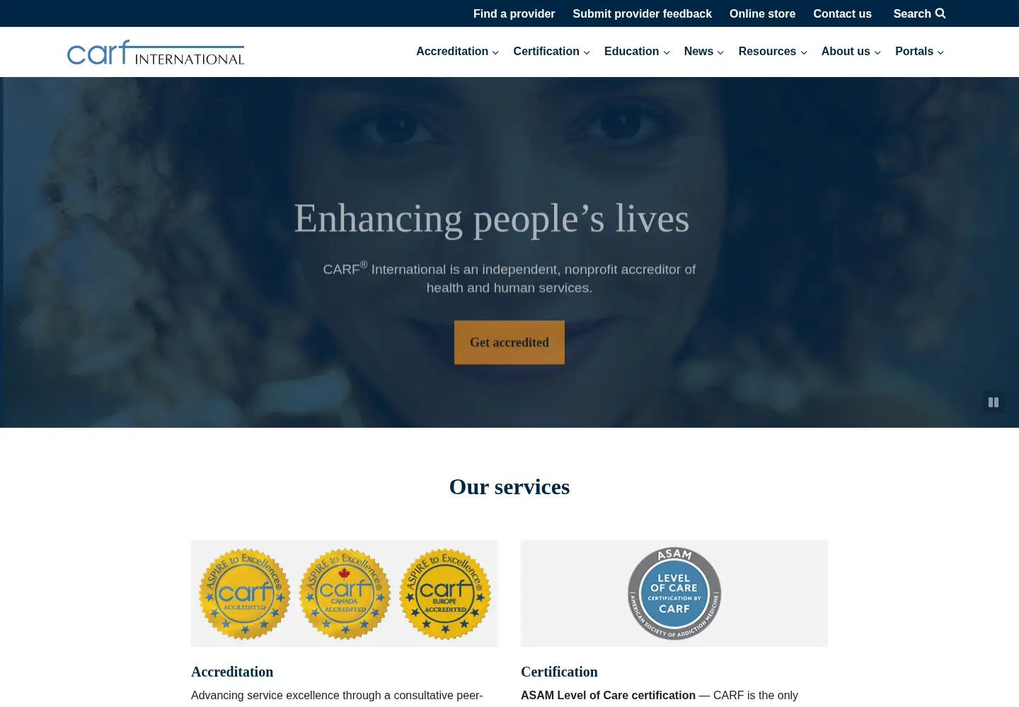 Screenshot of carf.org