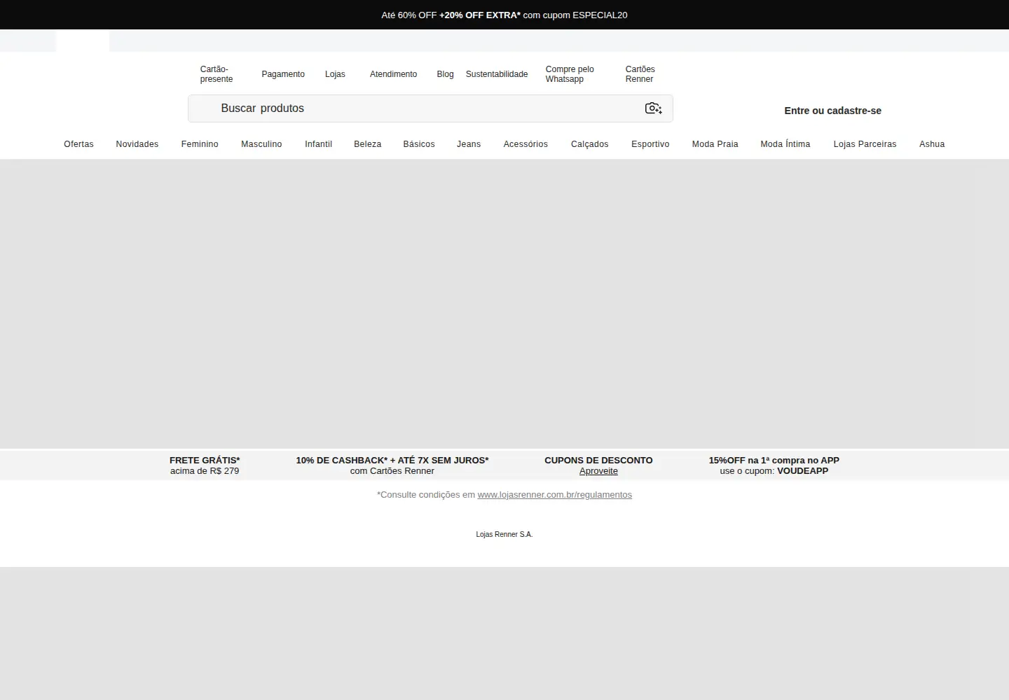 Screenshot of lojasrenner.com.br
