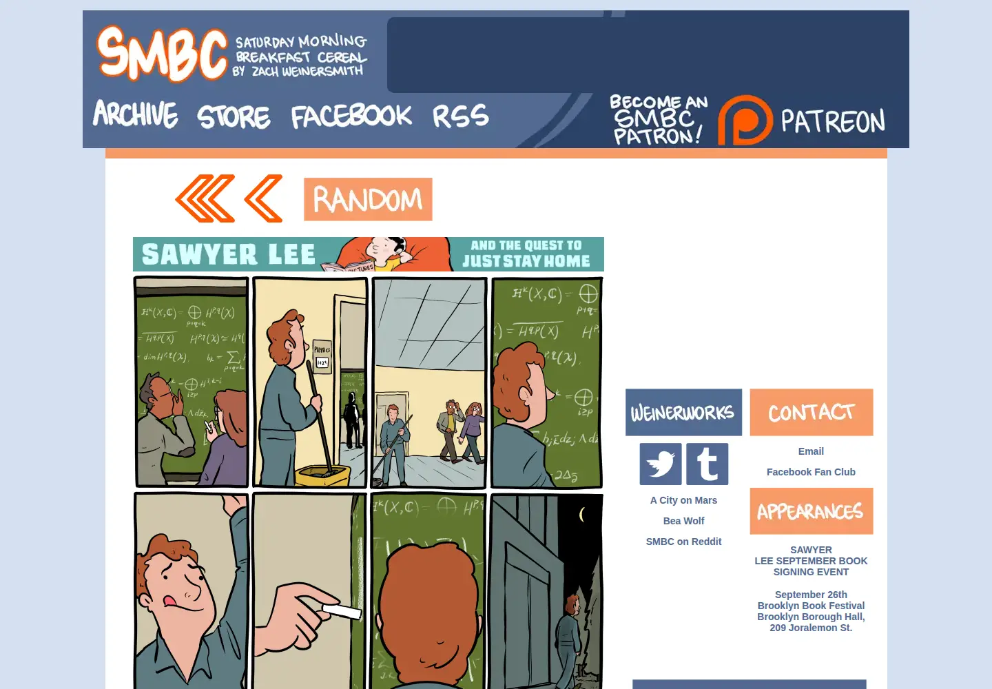 Screenshot of smbc-comics.com