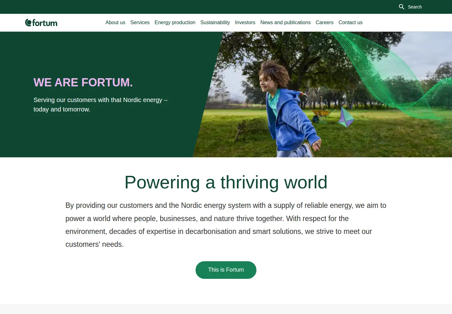 Screenshot of fortum.com