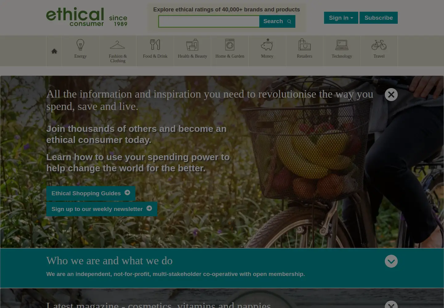 Screenshot of ethicalconsumer.org