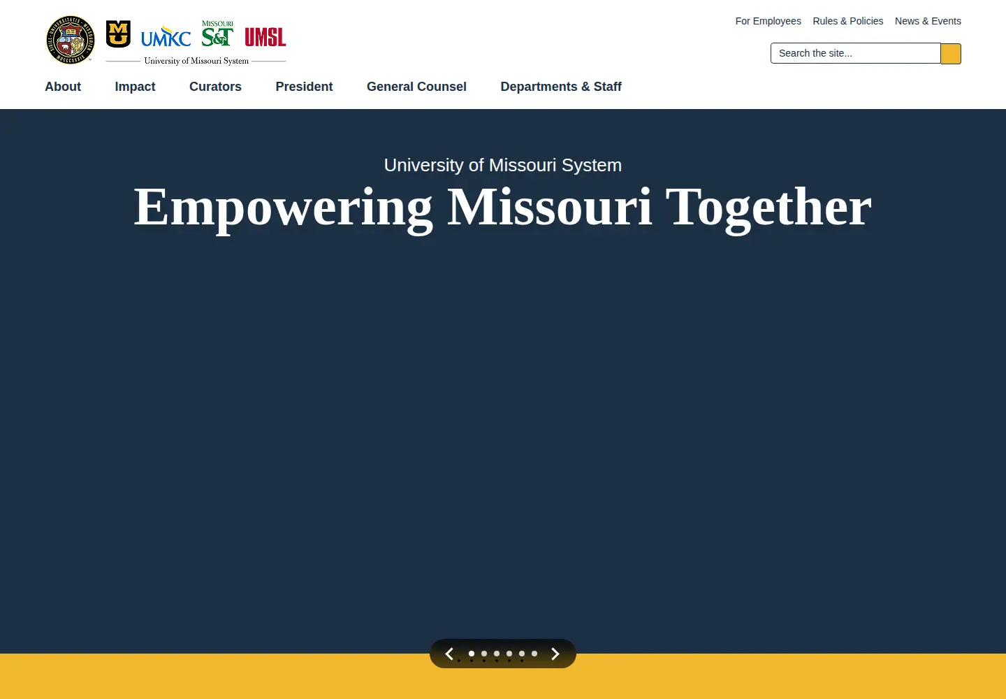 Screenshot of umsystem.edu