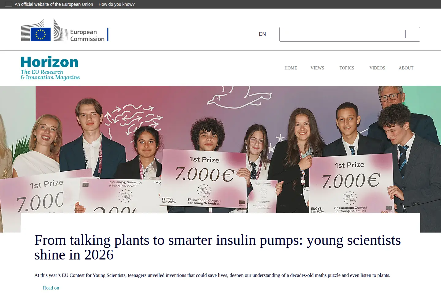 Screenshot of horizon-magazine.eu