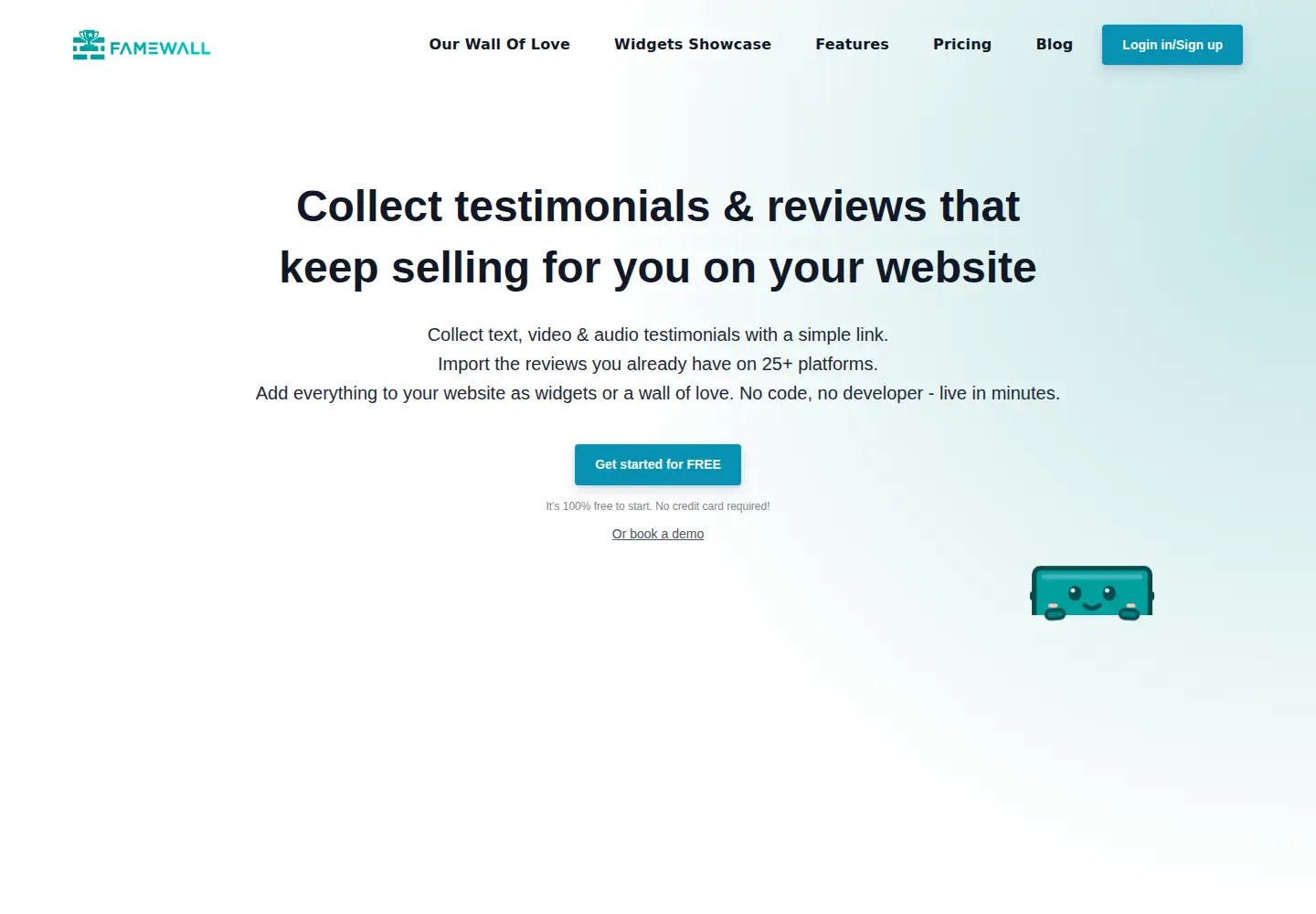 Screenshot of famewall.io